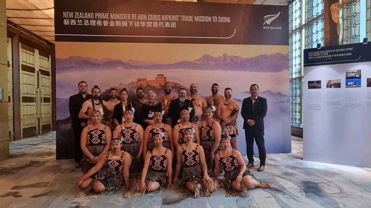 The Kapa Haka with Professor Wiremu Doherty and other NZ delegation members in Shanghai, China