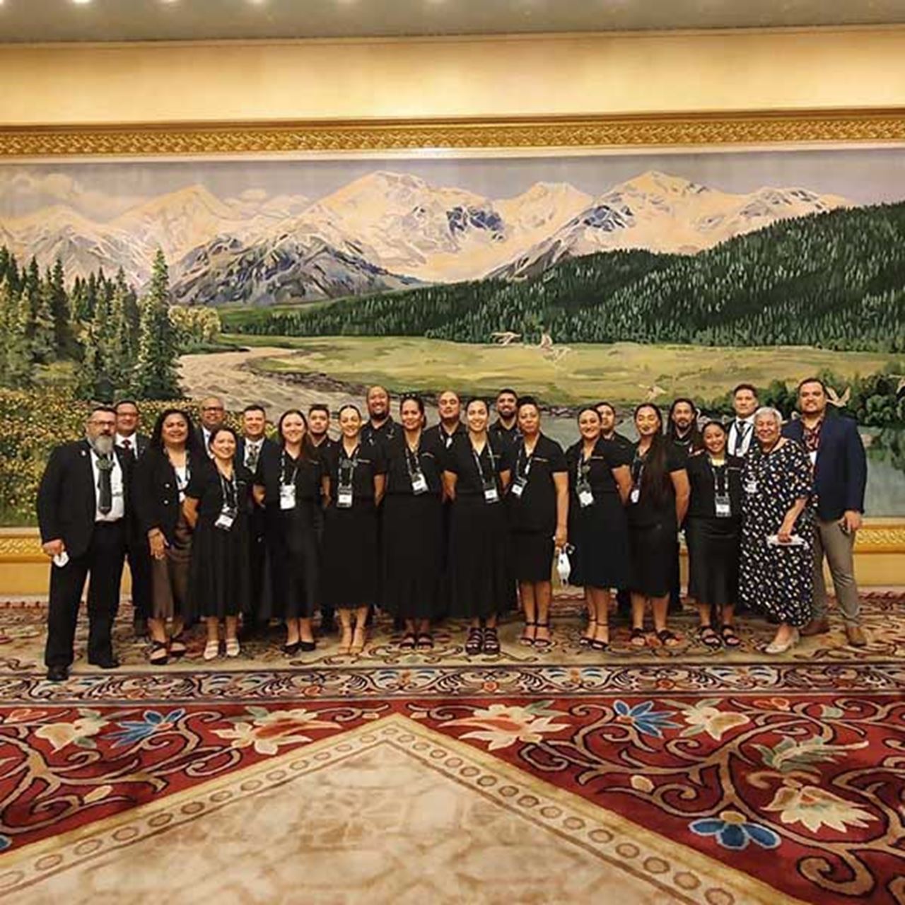 Apanui and NZ delegation at Great Hall of the Peoples, China