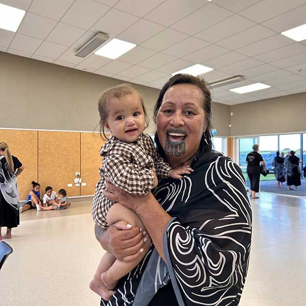 Waitangi Black and her granddaughter Moerangi
