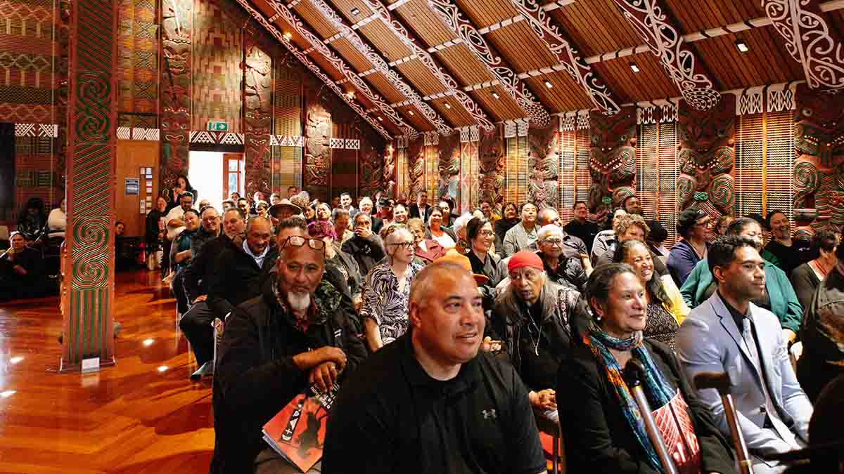 Mataatua Whare was full for the launch of Tā Pou's latest book.